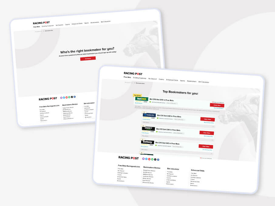Racing Post: Redesign and a Landing Page image